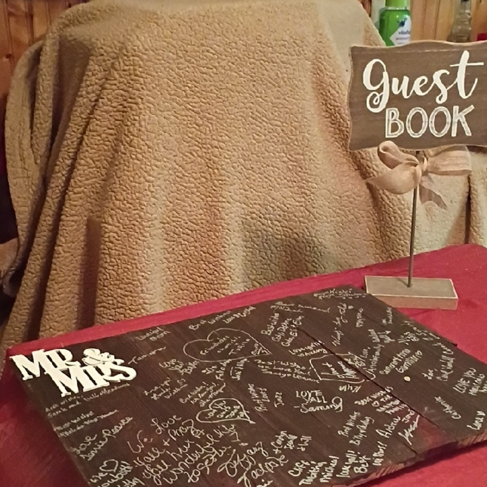 Rustic Guest Book Sign with Bow - Picture 4 of 4